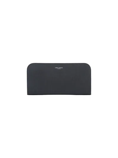 Saint Laurent Zip Wallet In Black