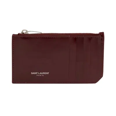 Pre-owned Saint Laurent Zip Wallet 'bordeaux' | Red | Men's Size Onesize