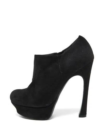Pre-owned Saint Laurent Zip-fastening Platform Ankle Boots In Black