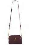 Saint Laurent Gaby Mini Ysl Crossbody Bag In Quilted Leather In Hot Wine