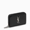 Saint Laurent Black Zipper Around Wallet Men In Black