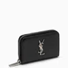 Saint Laurent Black Zipper Around Wallet Men In Black