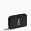 Saint Laurent Black Zipper Around Wallet Men In Black