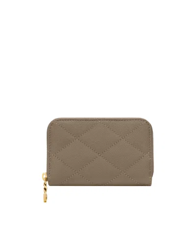 Saint Laurent Zipper Coin Purse In Brown