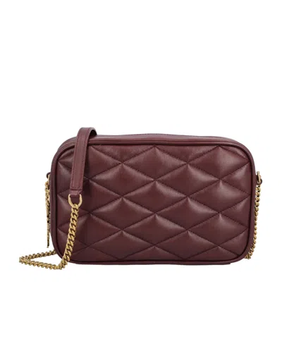 Saint Laurent Zipper Shoulder Bag In Red