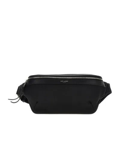 Saint Laurent Zipper Waist Bag In Black