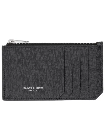 SAINT LAURENT ZIPPERED CARD HOLDER