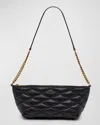 Saint Laurent Ziptop Mini Shoulder Bag In Quilted Smooth Leather In Black