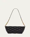 Saint Laurent Ziptop Mini Shoulder Bag In Quilted Smooth Leather In Nero