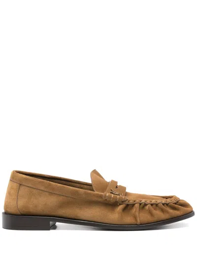 Saint Laurent Loafers Decorated With Cassandre. In Brown