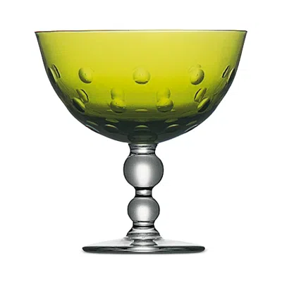 Saint Louis Bubbles Chartreuse Footed Cup In Green