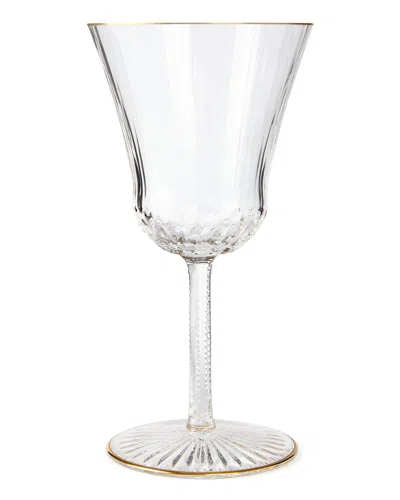 Saint Louis Crystal Apollo Gold-rim Water Goblet In Transparent