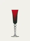 Saint Louis Crystal Bubble Flute, Red
