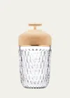 Saint Louis Crystal Folia Clear Woodbrushed Brass Finish Portable Lamp