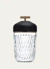 Saint Louis Crystal Folia Portable Crystal Lamp, Black Wood In Black