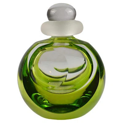 Pre-owned Saint Louis Crystal Perfume Bottle Set By Saint-louis, France, 1990s In Green