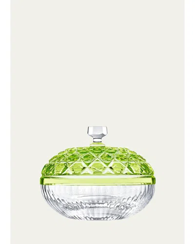 Saint Louis Crystal Royal Small Box, Chartreuse
