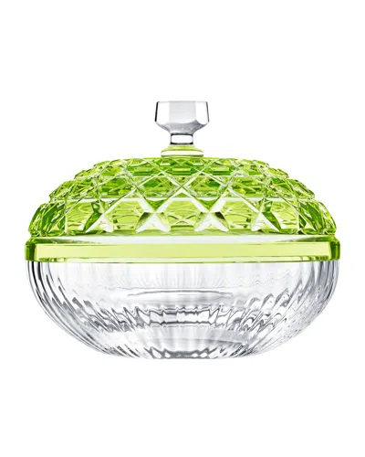 Saint Louis Crystal Royal Small Box, Chartreuse