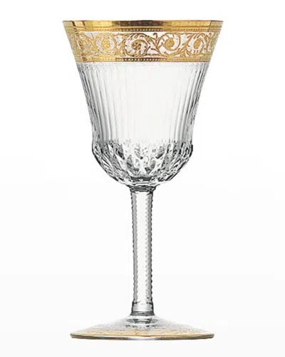 Saint Louis Crystal Thistle Gold Water Goblet In Transparent