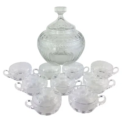 Pre-owned Saint Louis Cut Crystal Liquor Service Stemware Set Barware Service In Gray