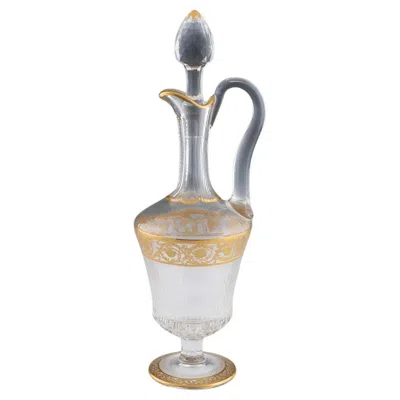 Pre-owned Saint Louis Gilded St Louis Claret Jug Callot Pattern C1930 In Red