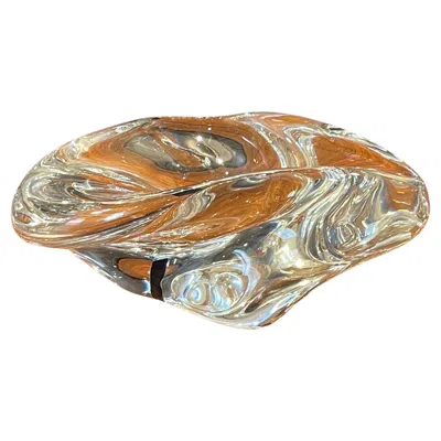 Pre-owned Saint Louis Large Crystal "caravelle" Bowl / Ashtray By  Crystal Of France In Brown