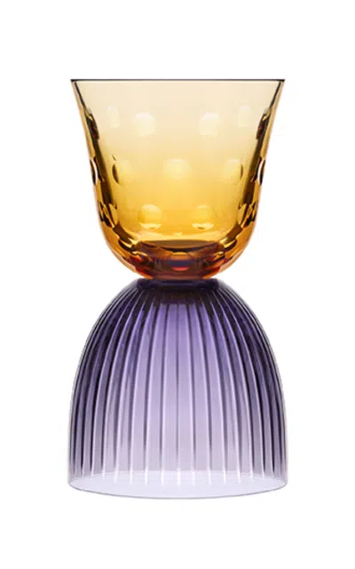 Saint-louis Les Endiables Bubbles Violet Ambre Glass In Multi