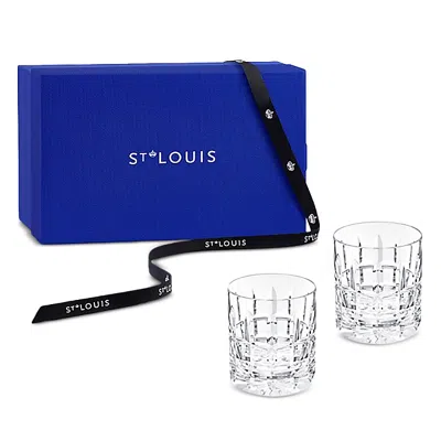 Saint Louis Manhattan On The Rocks Glass, Set Of 2 In Transparent