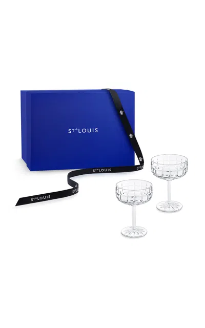 Saint-louis Manhattan Set Of 2 Cocktail Glasses In Transparent