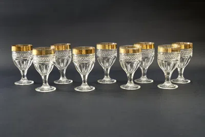 Pre-owned Saint Louis Mid-century  Style Set Of 33 Glasses Stella Collection Model In Brown