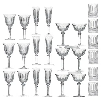 Pre-owned Saint Louis Mouth-blown And Hand-cut Set Of 40 Crystal Glasses, Tommy , 1970 In Gray