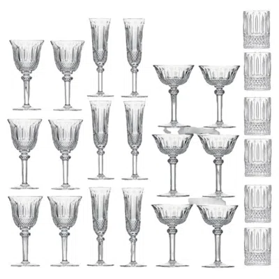 Pre-owned Saint Louis Mouth-blown And Hand-cut Set Of 40 Crystal Glasses, Tommy , 1970 In Gray