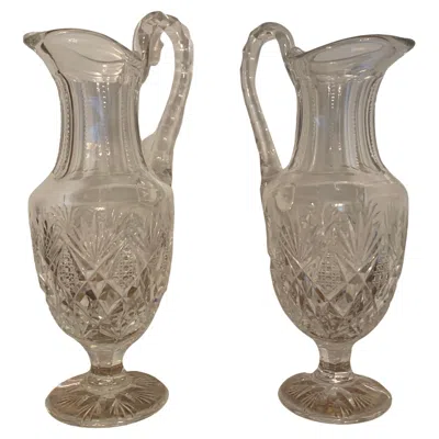 Pre-owned Saint Louis Pair Of Crystal Decanters Probably St Louis In Brown