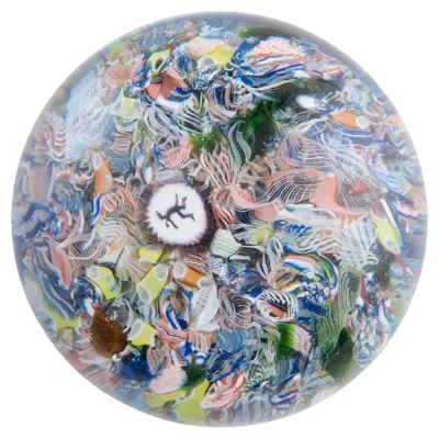 Pre-owned Saint Louis Paperweight Gridel Devil Millefiori Scramble C1850 In Gray