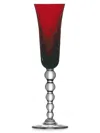 Saint Louis Red Bubble Champagne Flute In Pattern