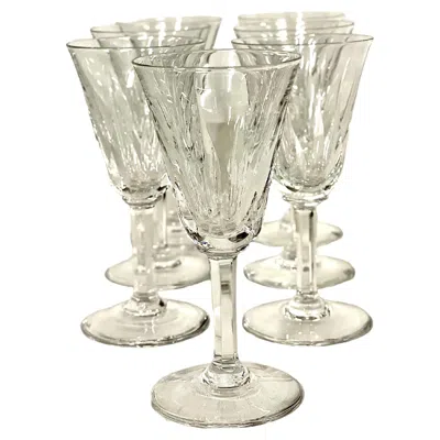Pre-owned Saint Louis Set Of Seven Saint-louis Crystal White Wine Glasses