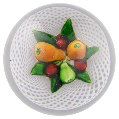 Pre-owned Saint Louis St Louis Paperweight Antique Lampwork Fruits C1850 In Gray