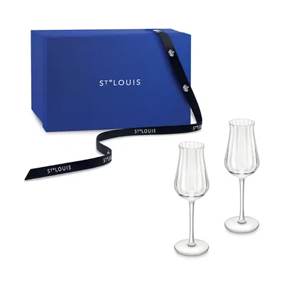 Saint Louis Twist Young Spirits Glass, Set Of 2 In Transparent