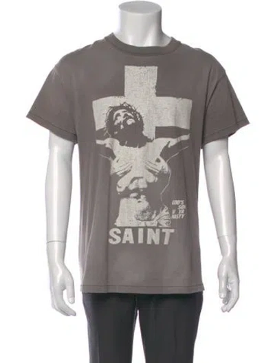 Pre-owned Saint Michael 2022 'god's Son If Ya Nasty' T-shirt In Gray
