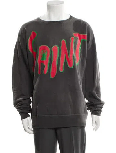 Pre-owned Saint Michael 2023 Graphic Print Sweatshirt In Gray