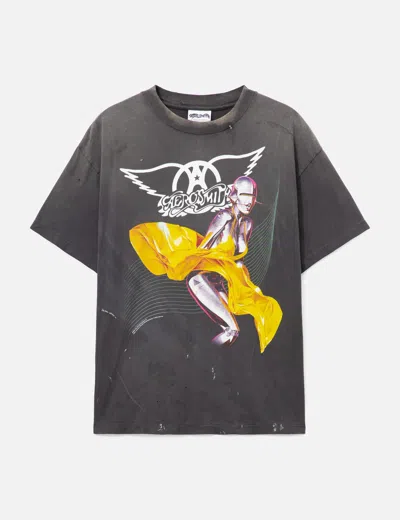 Saint Michael Aerosmith As Short Sleeves T-shirt In Brown