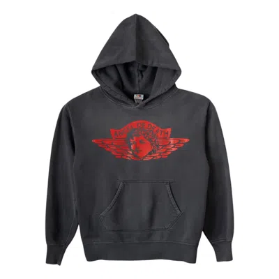 Pre-owned Saint Michael Angel Of Death Logo Hooded Sweatshirt Black Red