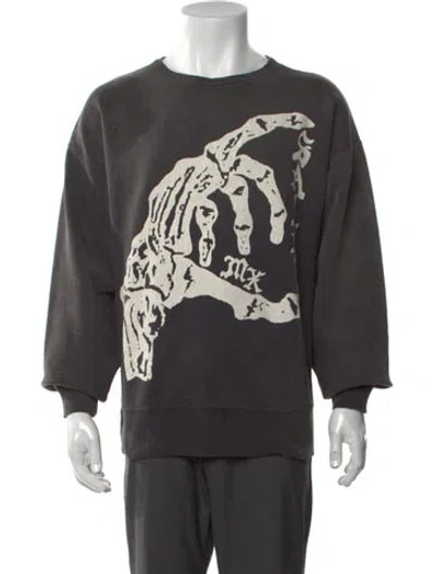 Pre-owned Saint Michael Bone Saint Graphic Print Sweatshirt W/ Tags In Gray