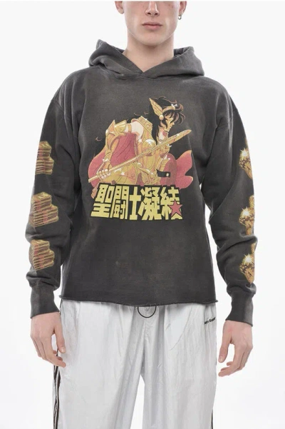 Saint Michael Cotton Hoodie With Print In Multi