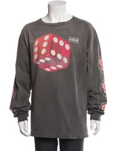 Pre-owned Saint Michael Dice Graphic Print T-shirt In Gray