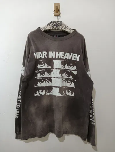 Pre-owned Saint Michael Eyes War In Heaven L/s Tee In Black