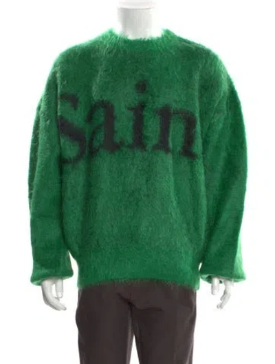 Pre-owned Saint Michael Graphic Print Crew Neck Pullover W/ Tags In Green