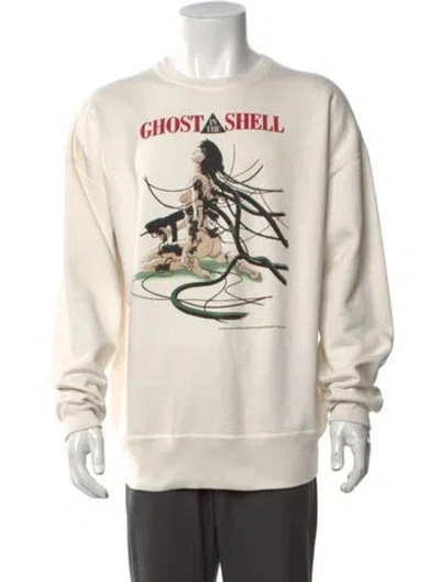 Pre-owned Saint Michael Graphic Print Crew Neck Pullover W/ Tags In White