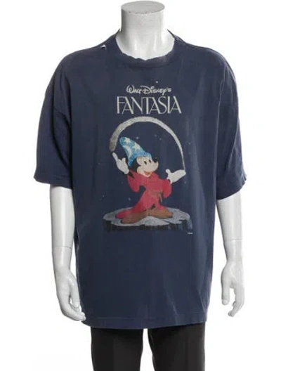 Pre-owned Saint Michael Graphic Print Crew Neck T-shirt In Blue