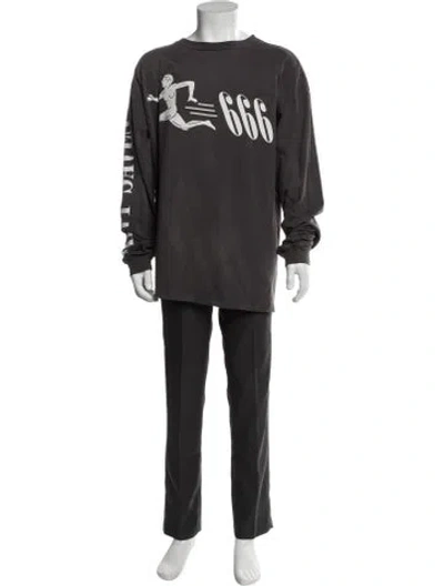 Pre-owned Saint Michael Graphic Print Crew Neck T-shirt In Gray